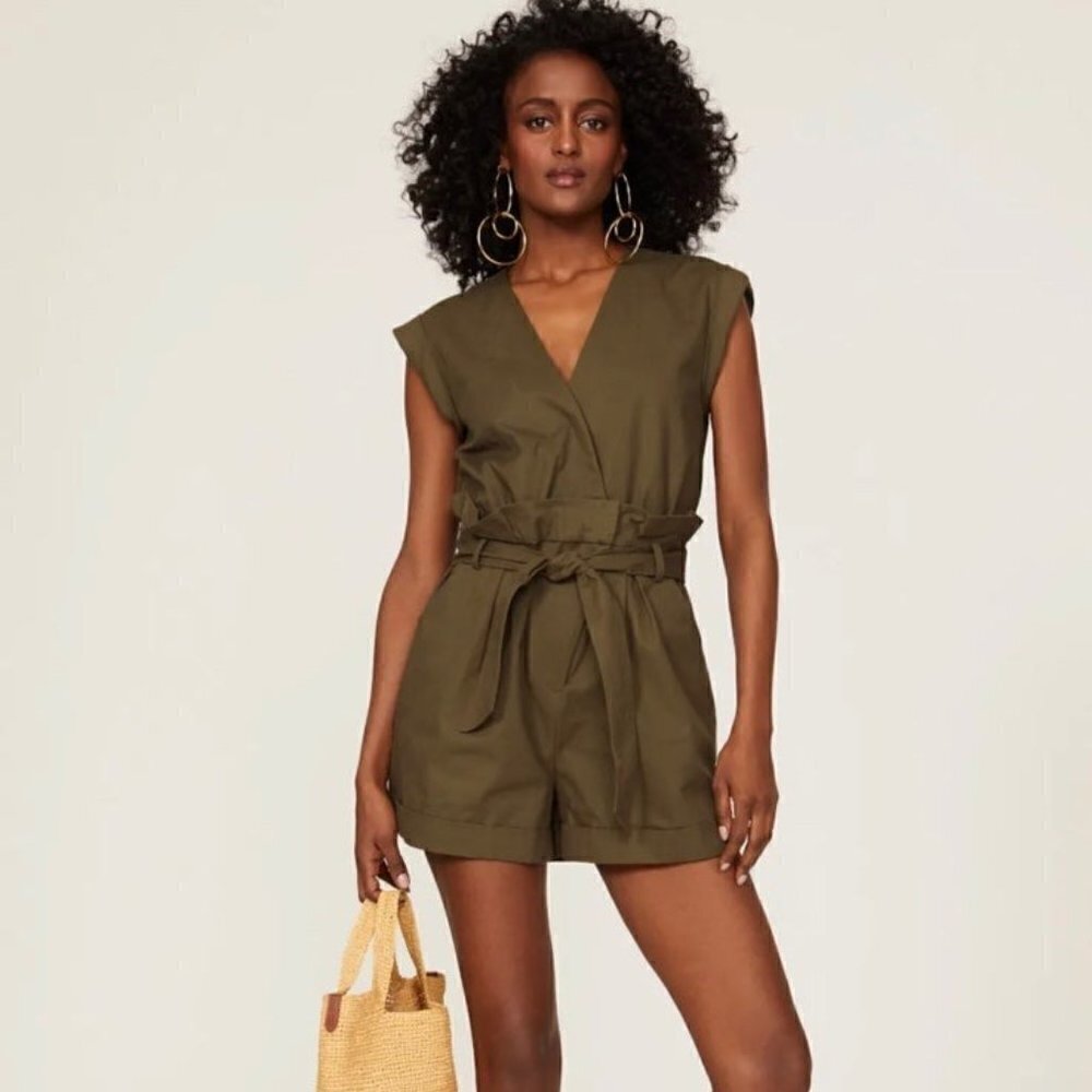 Marissa Webb Collective Olive Canvas Romper
